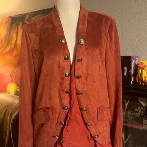 NWT vegan suede jacket in a bold copper color by Adore size large
